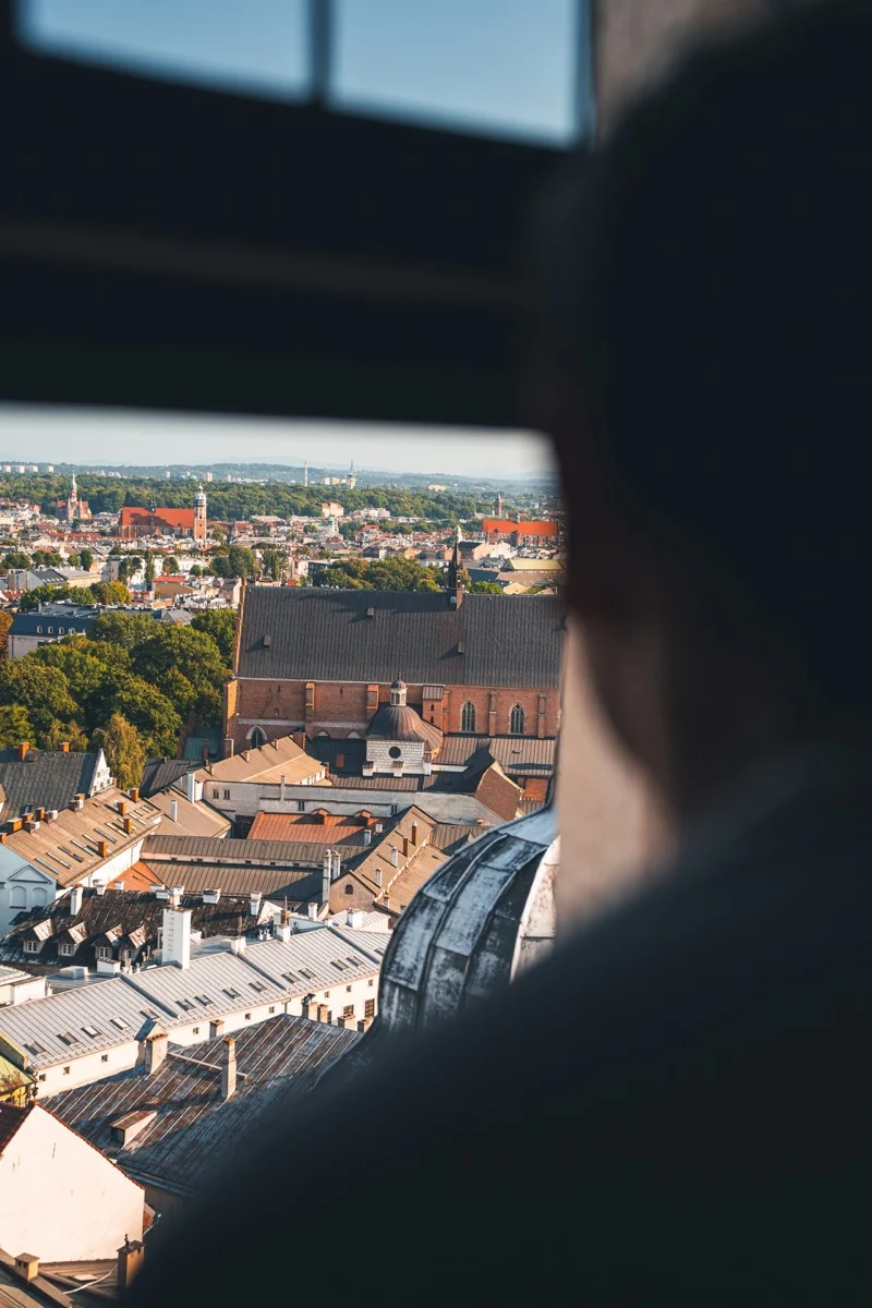 Výhled na Krakovský hrad z věže